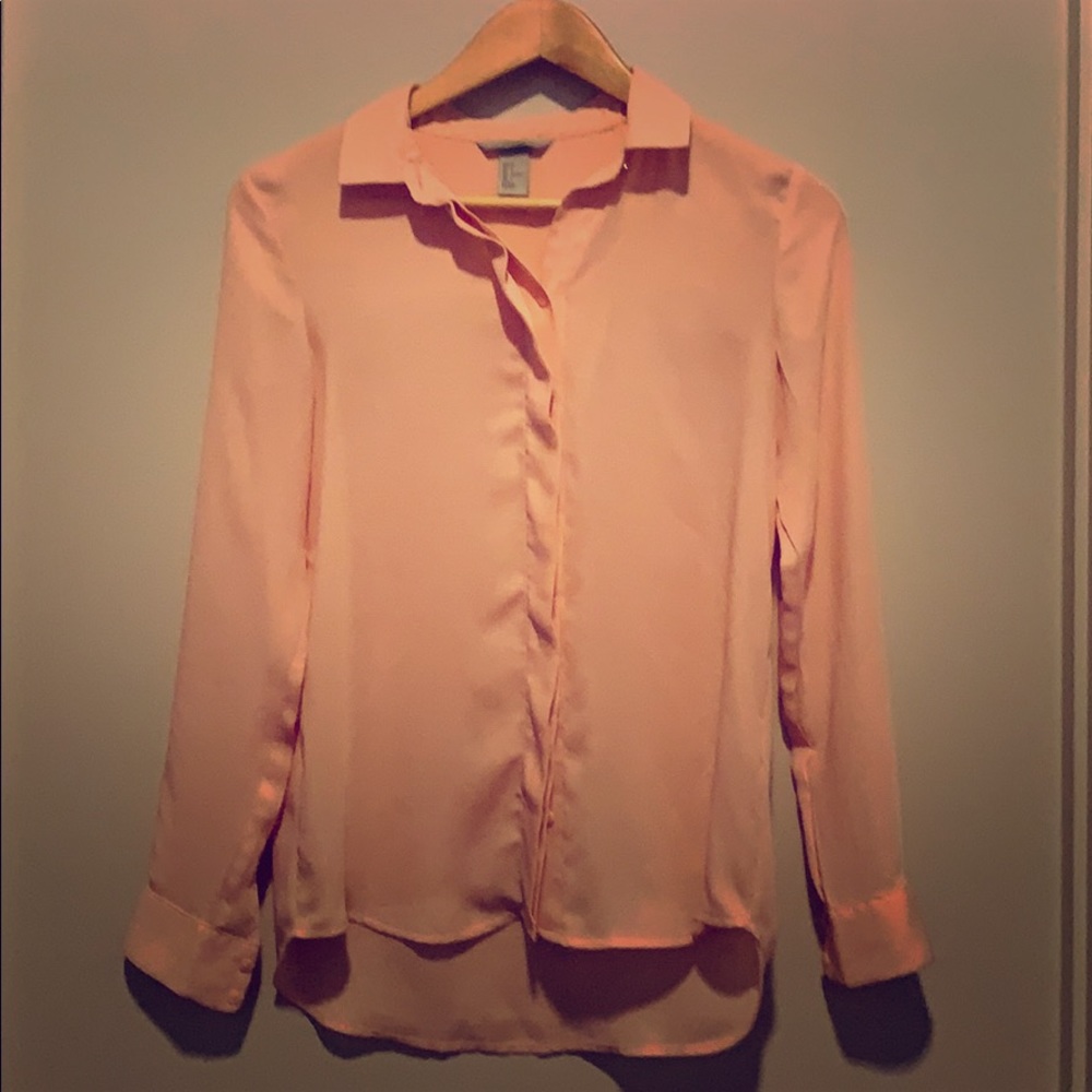 H&M light pink dress blouse